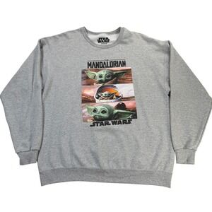 Star Wars Mandalorian‎ Grogu Sweatshirt Mens XL Baby Yoda Graphic Crewneck